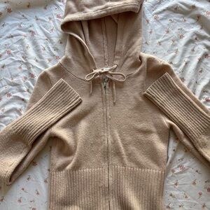 Gilly Hicks Beige Hooded Cardigan